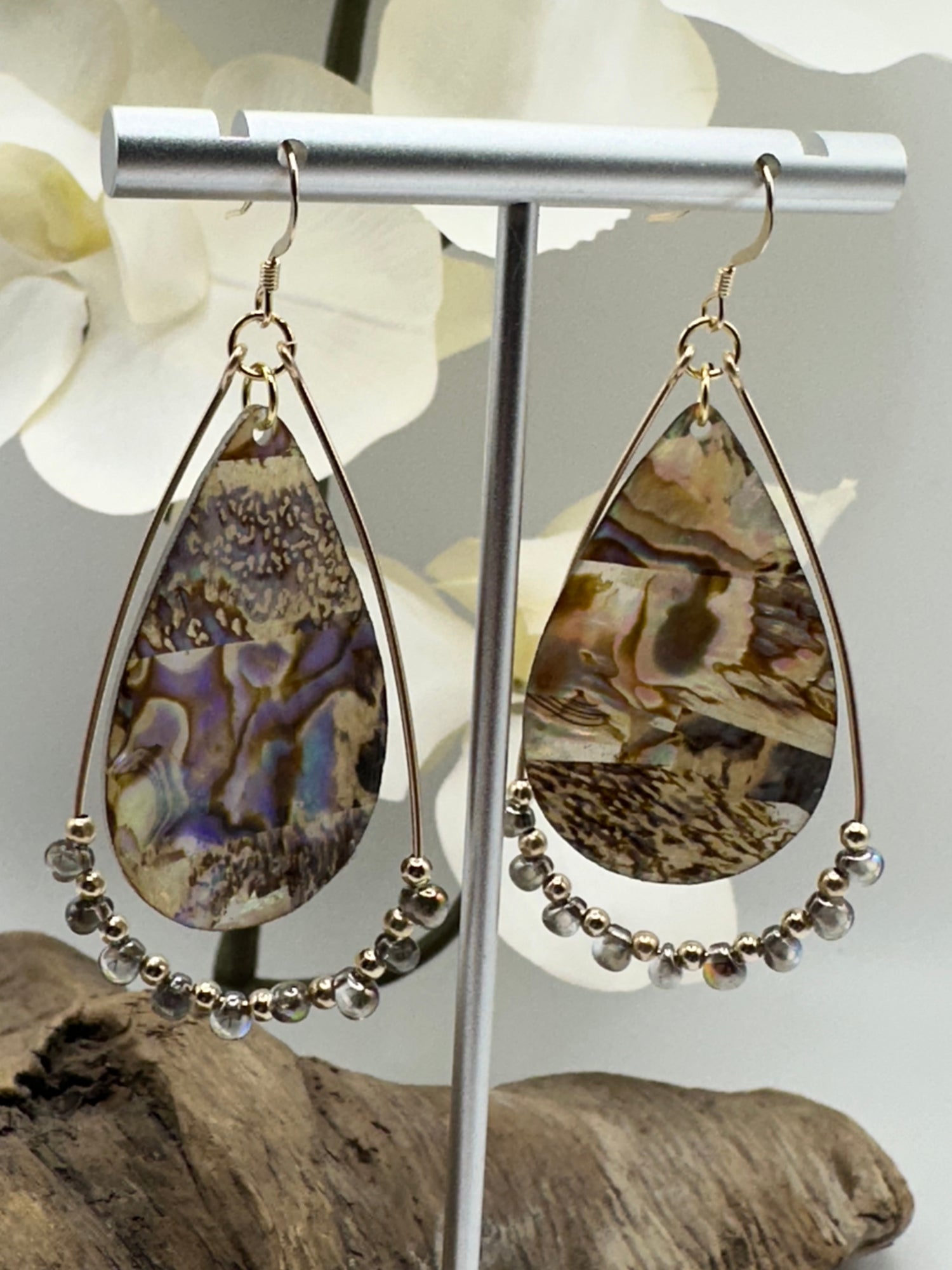 Paua & Crystal Earrings