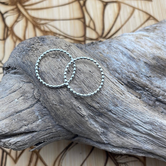 .925 Sterling Silver Beaded Stacking Rings
